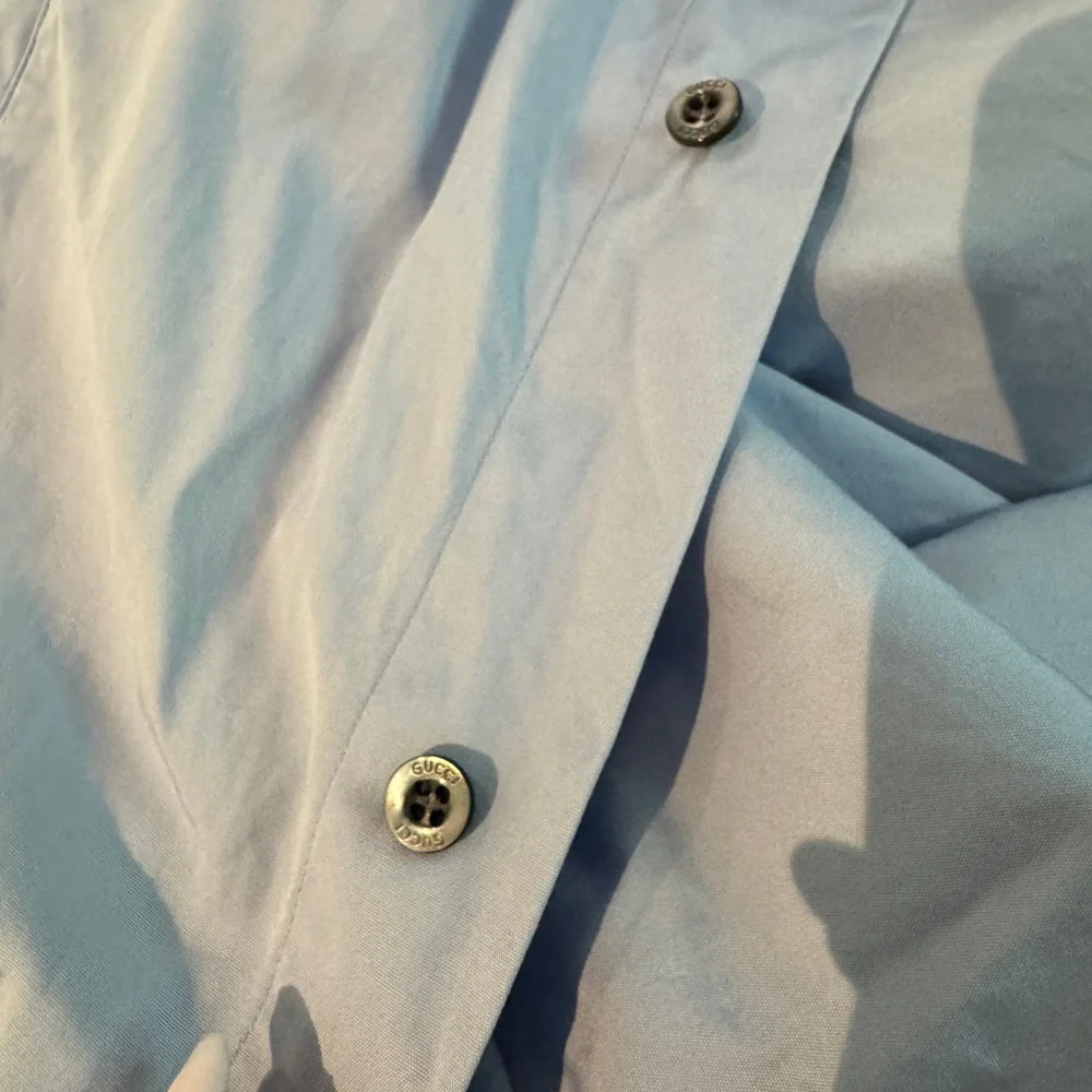 Gucci fitted Light Blue men Casual Button Down Shirt size 40 15 1/2 business